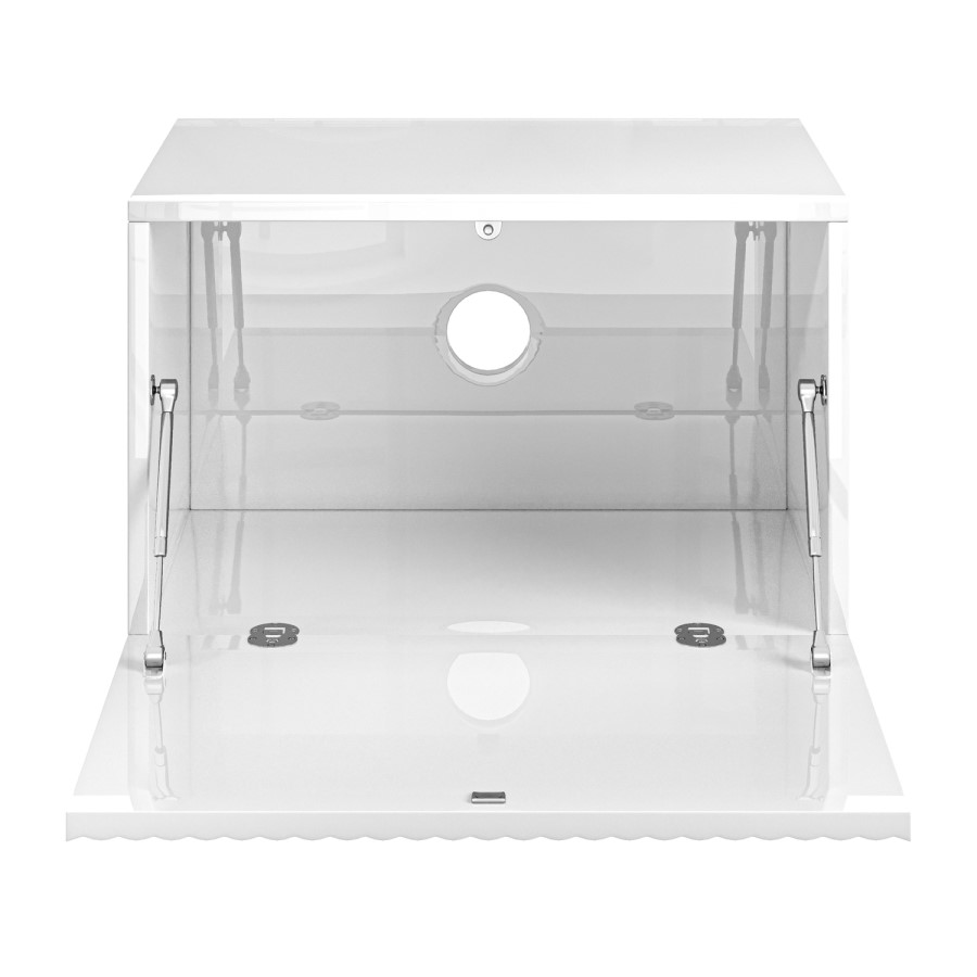 White Ribbed Tv Unit 60cm