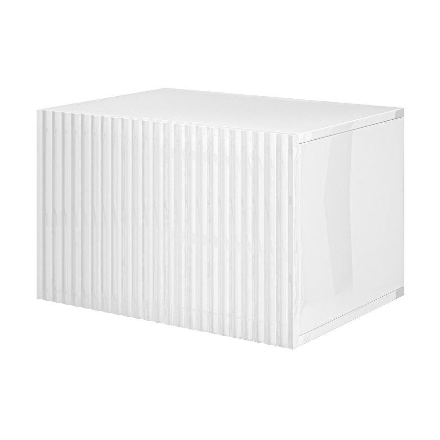 White Ribbed Tv Unit 60cm