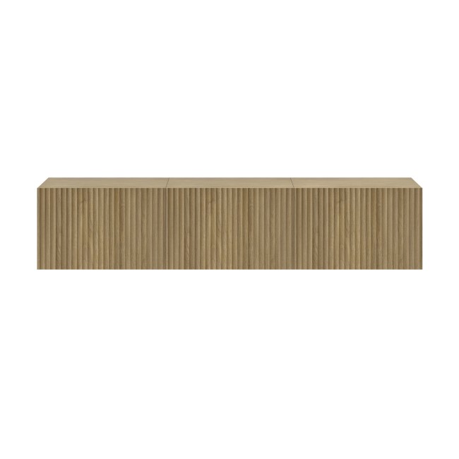 Tv Unit Ribbed Oak Multifunctional Oak Ribbed Floating TV Unit - TV's up to 75