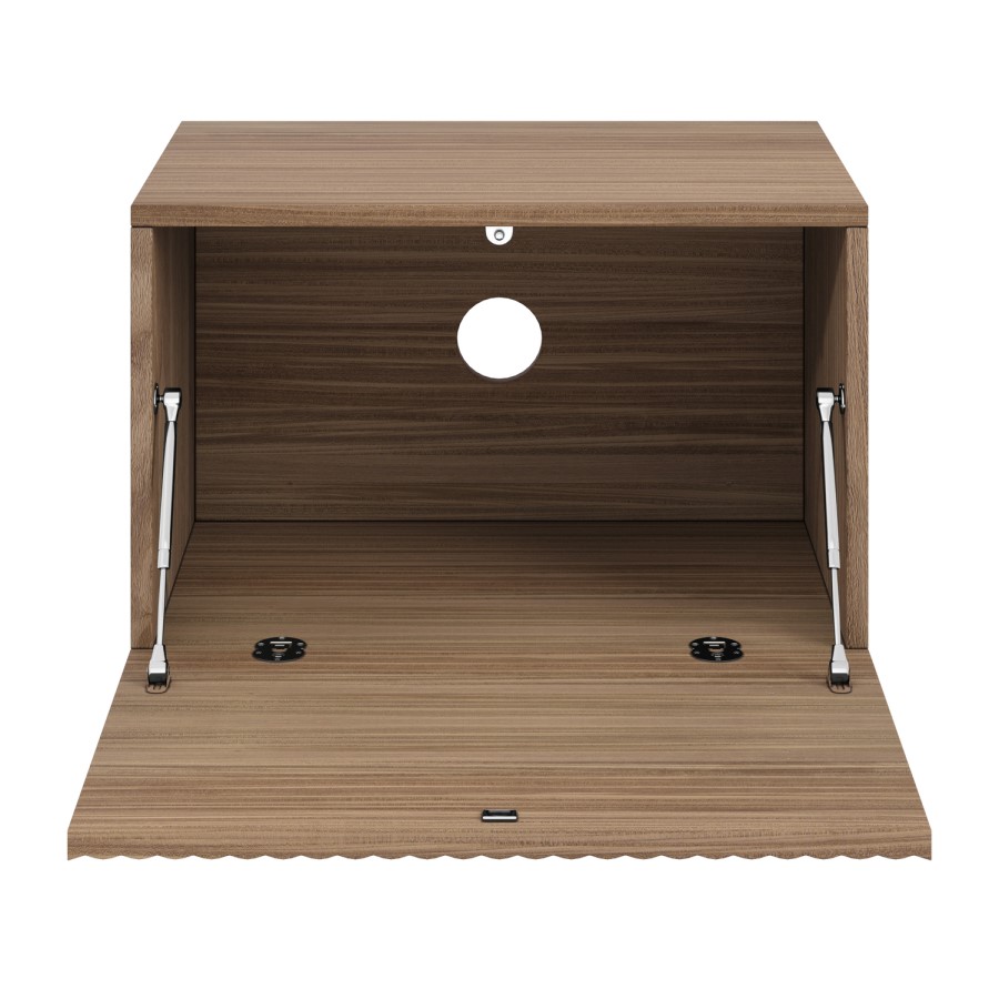 Multifunctional Small Walnut Ribbed Floating TV Stand - TV's up to 55" - Hazel