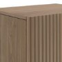 Multifunctional Small Walnut Ribbed Floating TV Stand - TV's up to 55" - Hazel