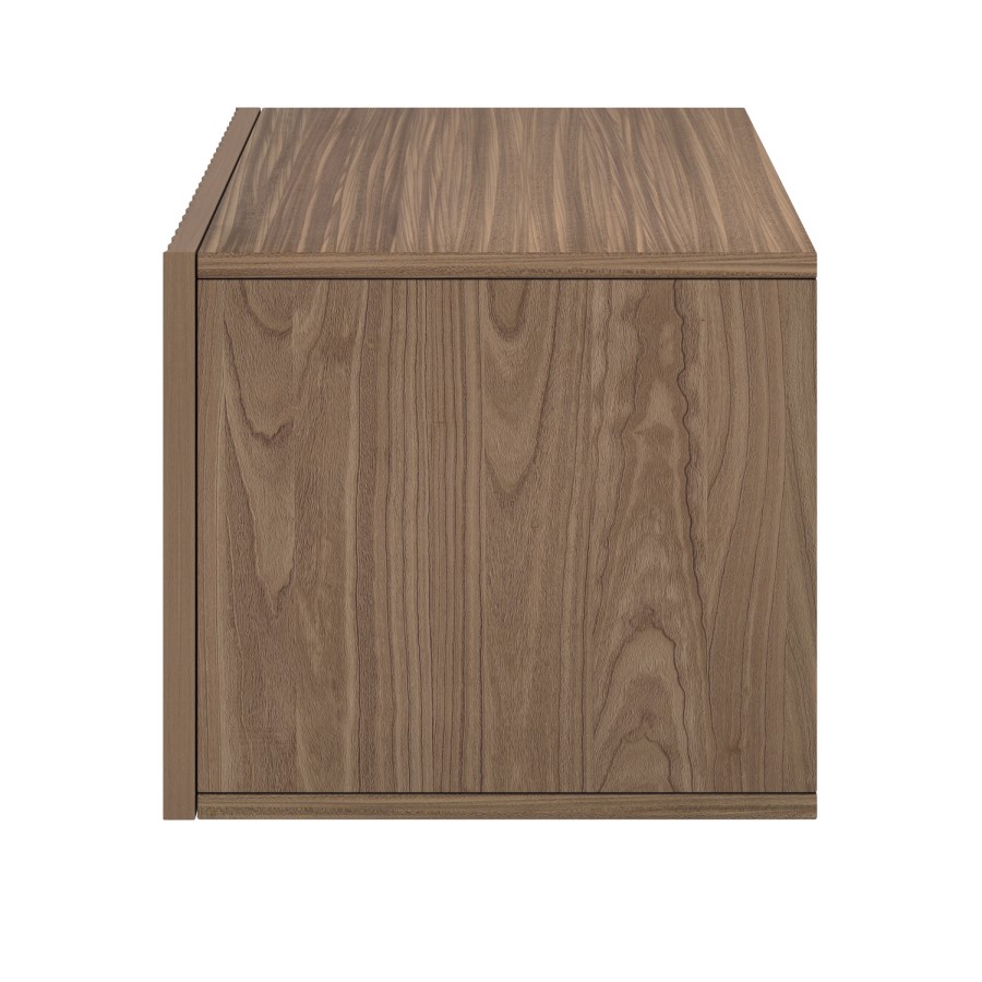 Multifunctional Small Walnut Ribbed Floating TV Stand - TV's up to 55" - Hazel