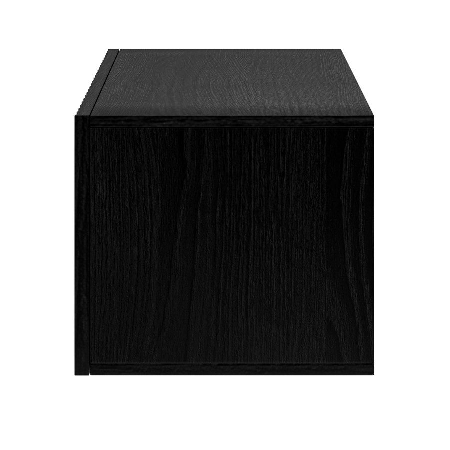 Multifunctional Large Black Ribbed Floating TV Stand with Storage - TV's up to 85" - Hazel