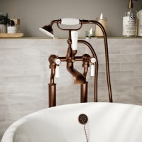 Brushed Bronze Traditional Bath Shower Mixer with stand pipes- Helston