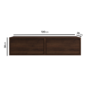 Small Walnut Floating Wall Mounted TV Stand - TV's up to 55" - Hiro