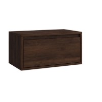 Wide Walnut Floating Bedside Table with Storage - Hiro