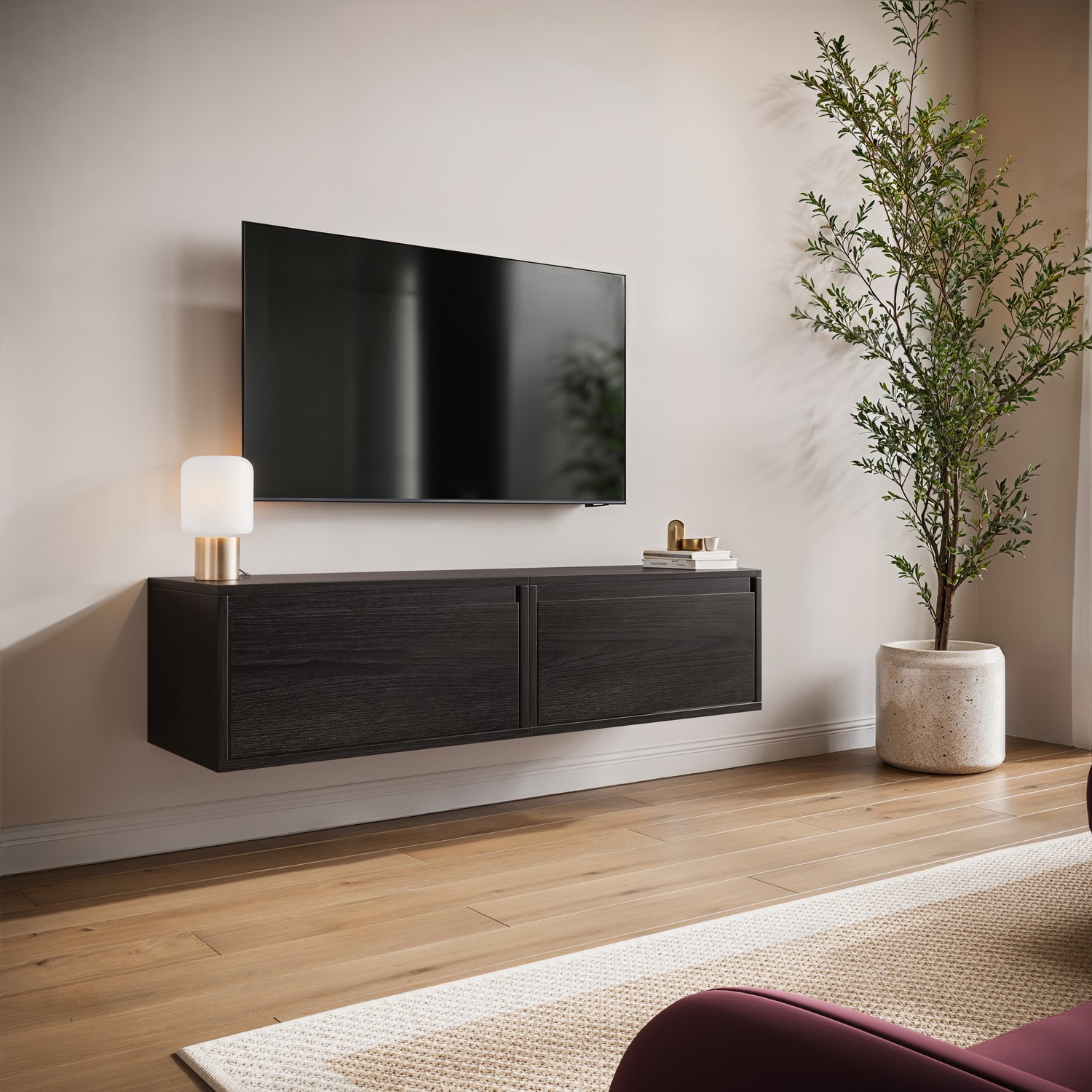 Small Floating Wall Mounted TV Stand TVs up to 55