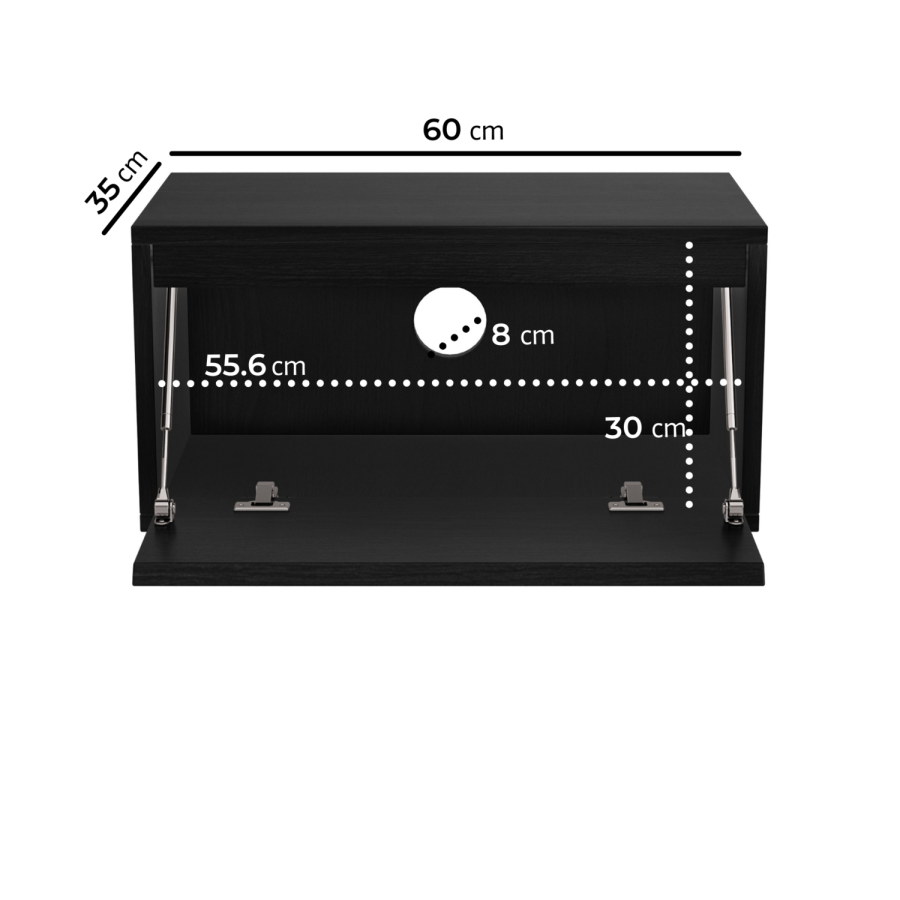 Small Black Floating Wall Mounted TV Stand - TV's up to 55" - Hiro