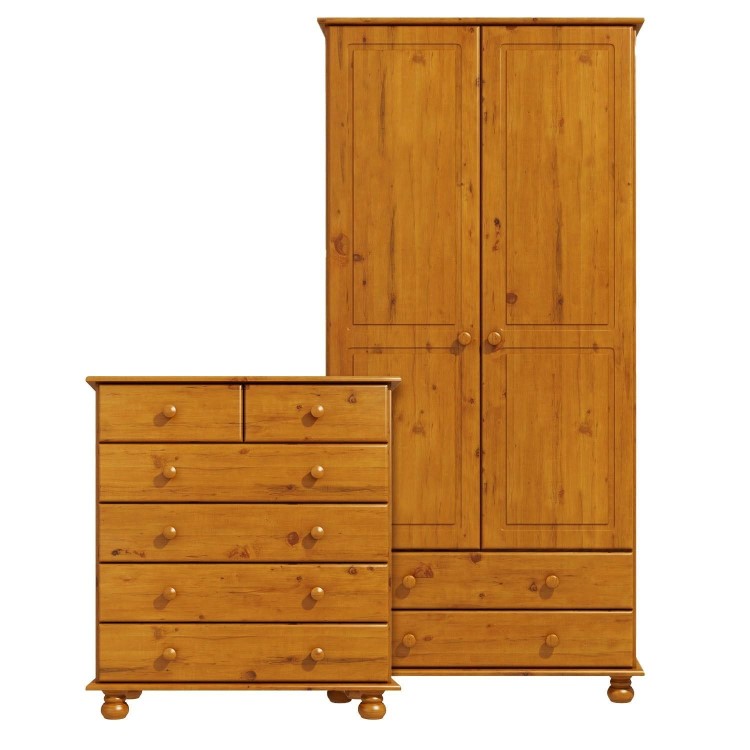 Pine Wardrobe and Chest of Drawers Set - Hamilton