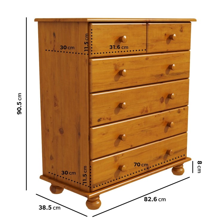 Pine Wardrobe and Chest of Drawers Set - Hamilton