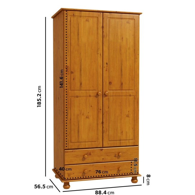 Pine Wardrobe and Chest of Drawers Set - Hamilton