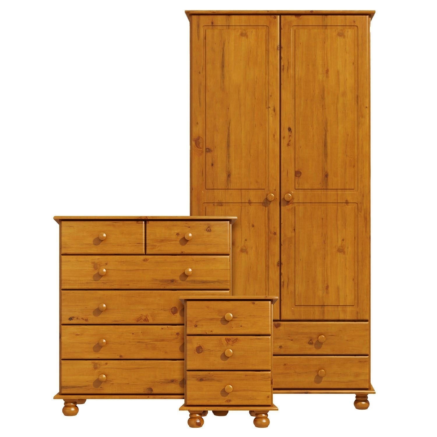 Photo of Pine 3 piece bedroom furniture set - hamilton
