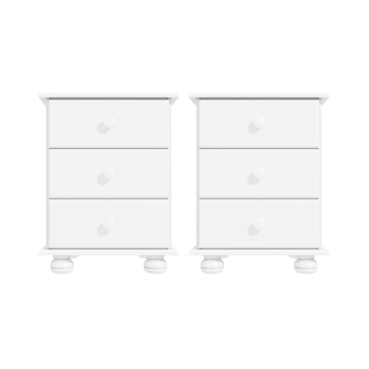 White Pair of Bedside Tables - Hamilton