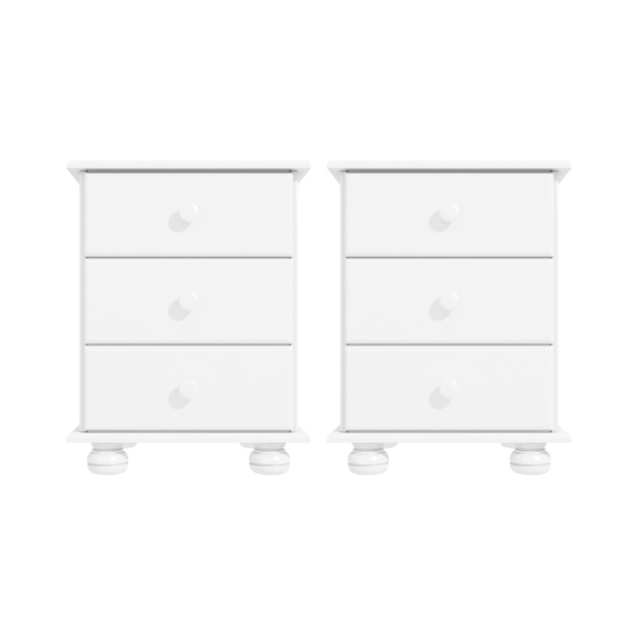 White Pair of Bedside Tables - Hamilton