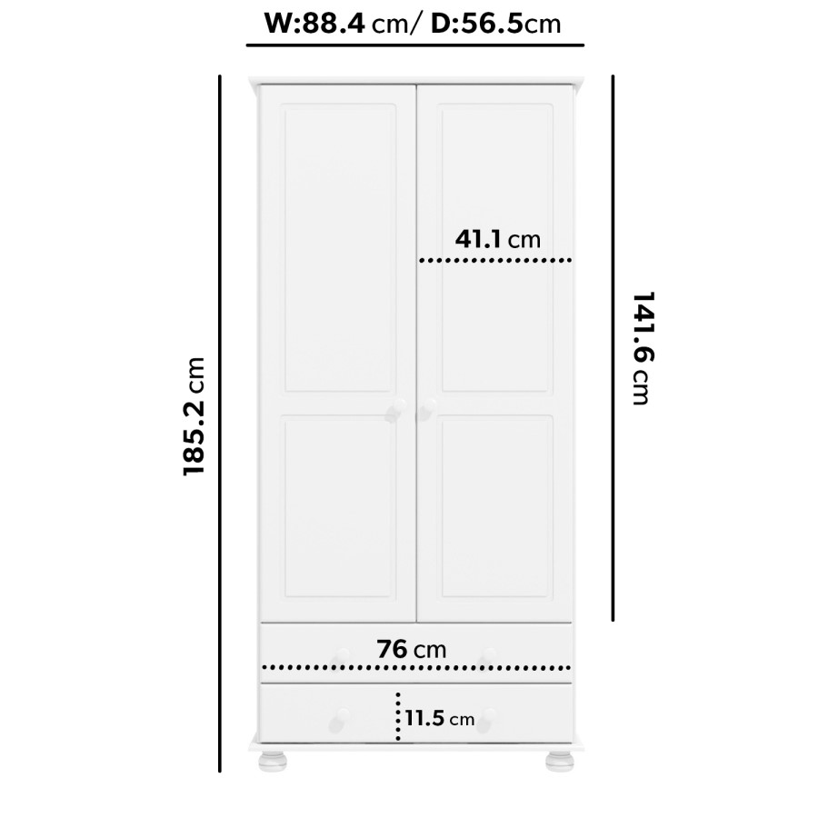 White 3 Piece Bedroom Furniture Set - Hamilton