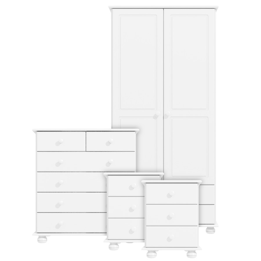 White 4 Piece Bedroom Furniture Set - Hamilton