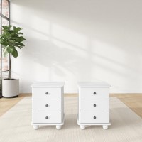 White Pair of Bedside Tables - Hampton White Pair of Bedside Tables - Hampton