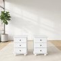 White Pair of Bedside Tables - Hampton
