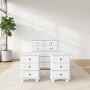 White Bedside Table and Chest of Drawers Set - Hampton