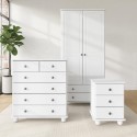 BUN/HPT005/92907 White 3 Piece Bedroom Furniture Set - Hampton