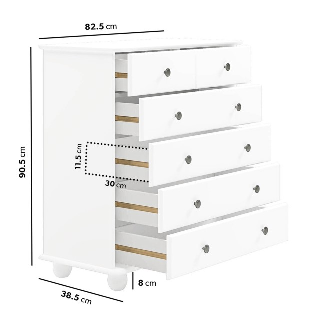 White 4 Piece Bedroom Furniture Set - Hampton