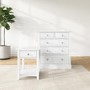 White Bedside Table and Chest of Drawers Set - Harper