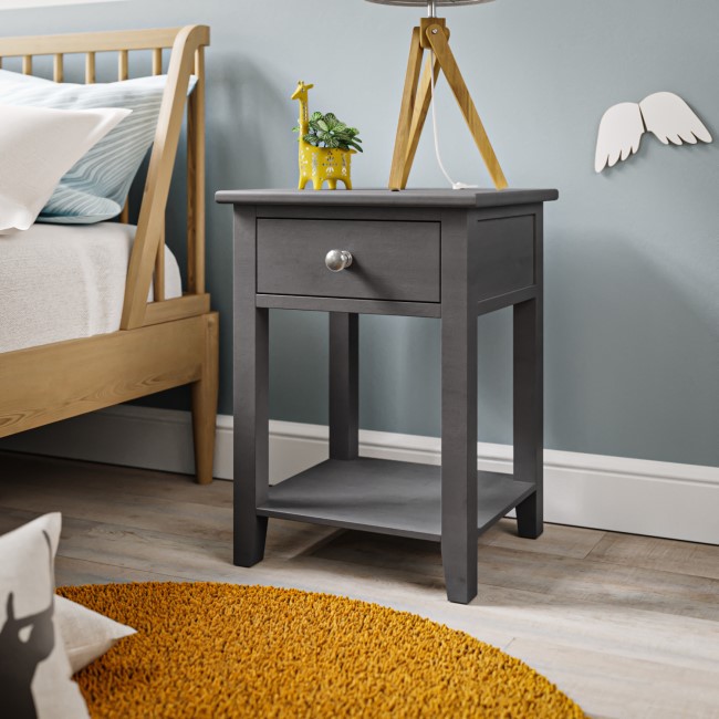 Kids Grey Painted Bedside Table with Drawer Harper Furniture123