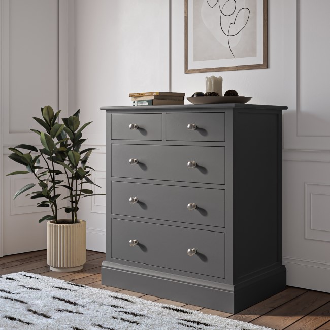 Grey Bedside Table and Chest of Drawers Set - Harper