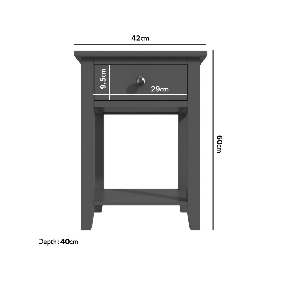 Grey Bedside Table and Chest of Drawers Set - Harper