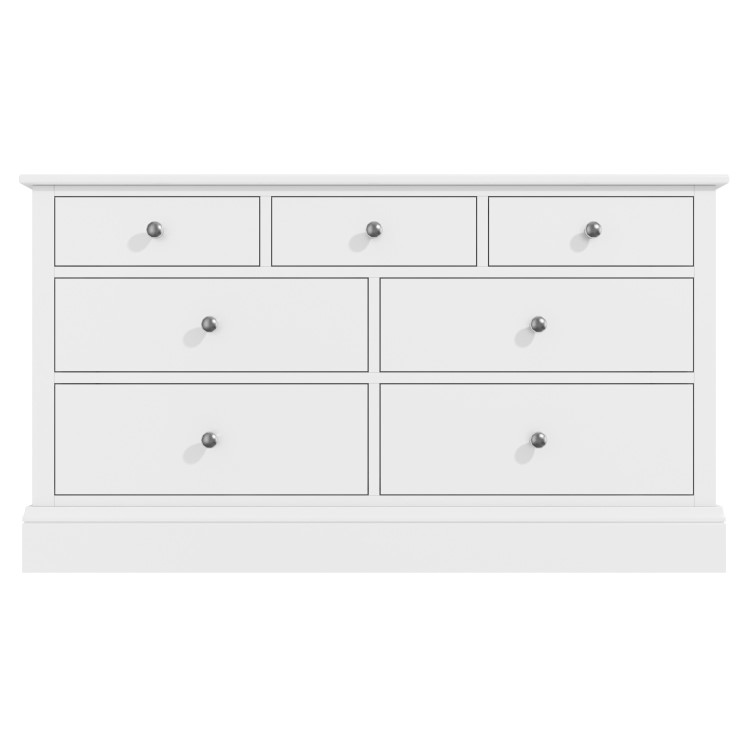 Kids Wide White Painted Chest of 7 Drawers - Harper