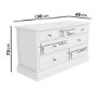 Kids Wide White Painted Chest of 7 Drawers - Harper