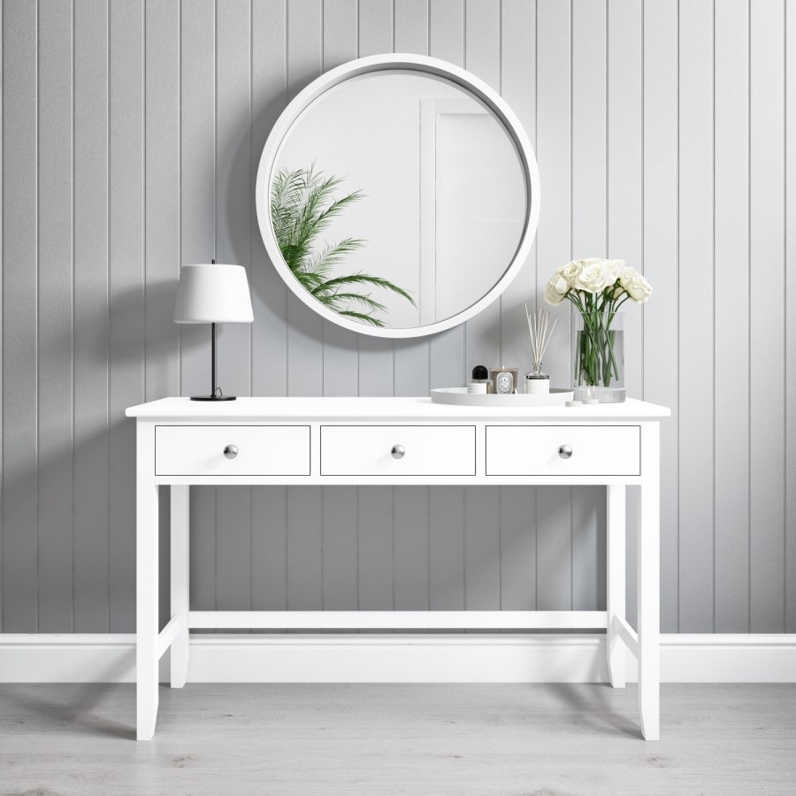 White Painted Console Table with 3 Drawers - Harper
