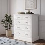 White Wardrobe and Chest of Drawers Set - Harper