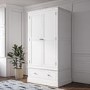 White Wardrobe and Chest of Drawers Set - Harper