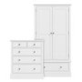 White Wardrobe and Chest of Drawers Set - Harper