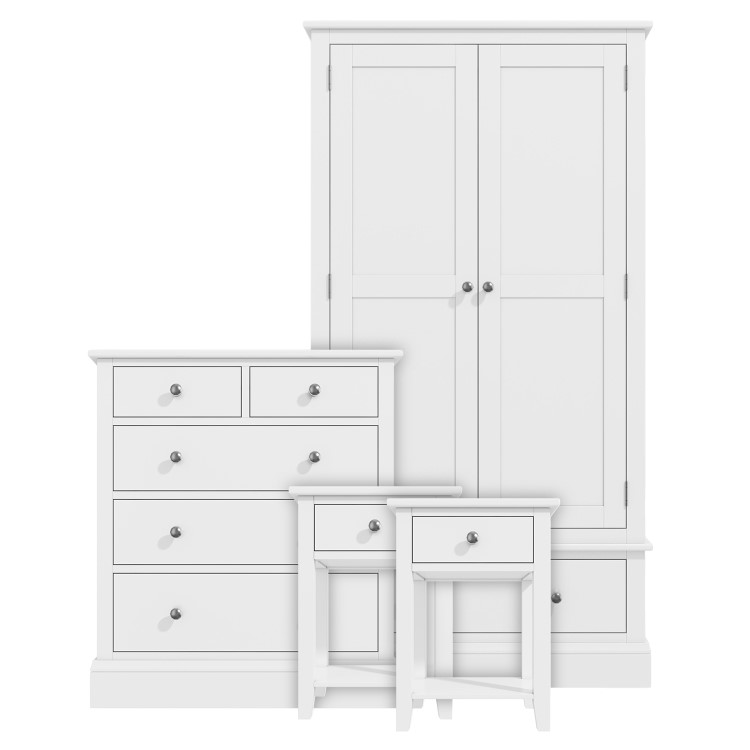 White 4 Piece Bedroom Furniture Set - Harper