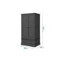 Kids Grey Painted 2 Door Double Wardrobe with Drawer - Harper