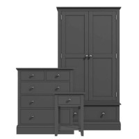 Grey 3 Piece Bedroom Furniture Set - Harper