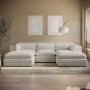 Beige Boucle U-Shaped Sofa - Hudson