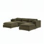 Green Velvet U-Shaped Sofa - Hudson