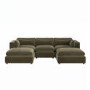 Green Velvet U-Shaped Sofa - Hudson