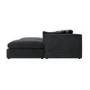 Charcoal Velvet Reversible 4 Seater Chaise Corner Sofa with Footstools - Hudson