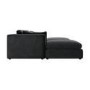 Charcoal Velvet Reversible 4 Seater Chaise Corner Sofa with Footstools - Hudson