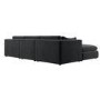 Charcoal Velvet Reversible 4 Seater Chaise Corner Sofa with Footstools - Hudson