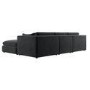 Charcoal Velvet Reversible 4 Seater Chaise Corner Sofa with Footstools - Hudson
