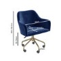 Walnut Desk with Hairpin Legs and Blue Velvet Office Chair Set - Inari - Marley