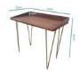 Walnut Desk with Hairpin Legs and Blue Velvet Office Chair Set - Inari - Marley