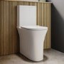 Close Coupled Closed Back Comfort Height Toilet with Soft Close Seat and Black Push Button - Indiana