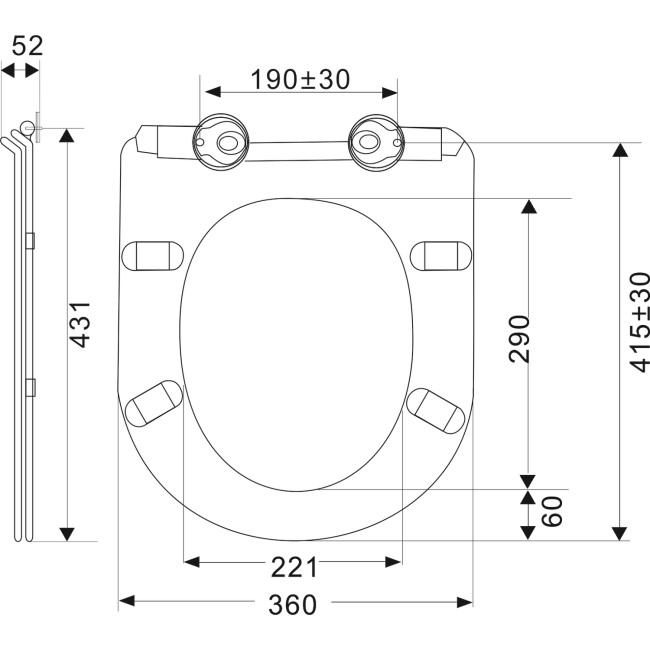 Back to Wall Rimless Toilet with Soft Close Seat - Indiana