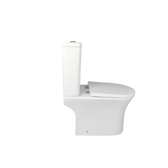 Close Coupled Rimless Open Back Toilet with Soft Close Seat - Indiana